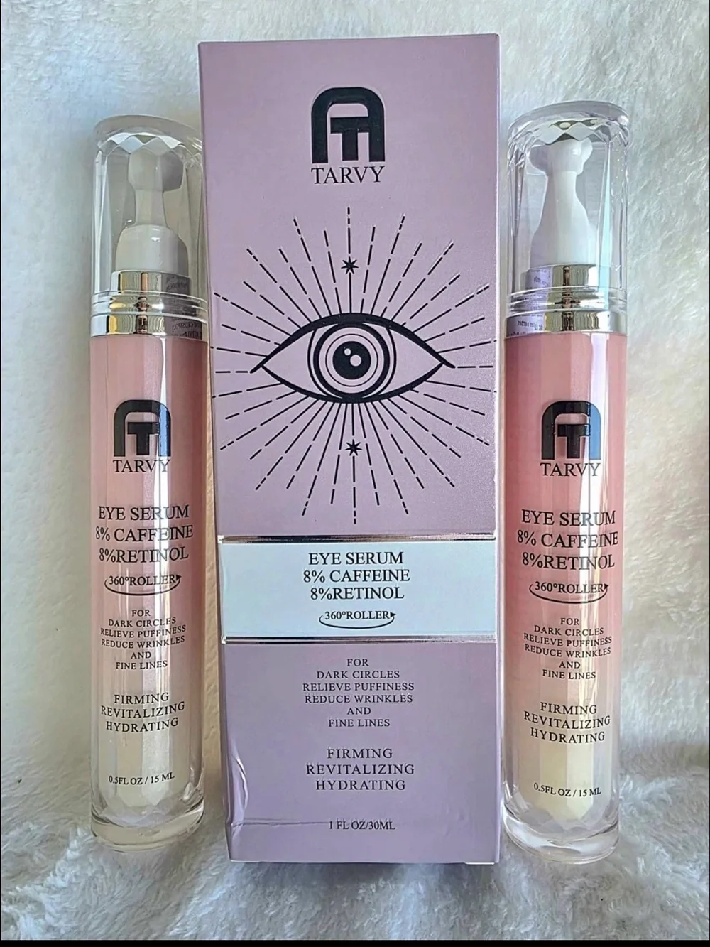 TARVY Eye Serum Caffeine + Retinol Firming Hydrating Dark Circles 1 fl oz